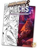 Melanin and Mechs: A Swordsfall Coloring Book