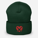Romantically Interested in Knives (Dual Knives) Cuffed Beanie - Swordsfall