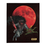 Raksha Under a Blood Moon Throw Blanket - Swordsfall