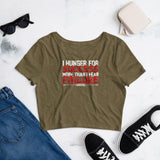 "I Hunger For Success" Quote Crop Top - Swordsfall
